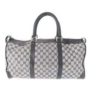 Gucci Boston bag GG Grey Navy Blue